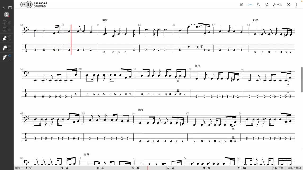 Candlebox - Far Behind (BASS TAB PLAY ALONG)