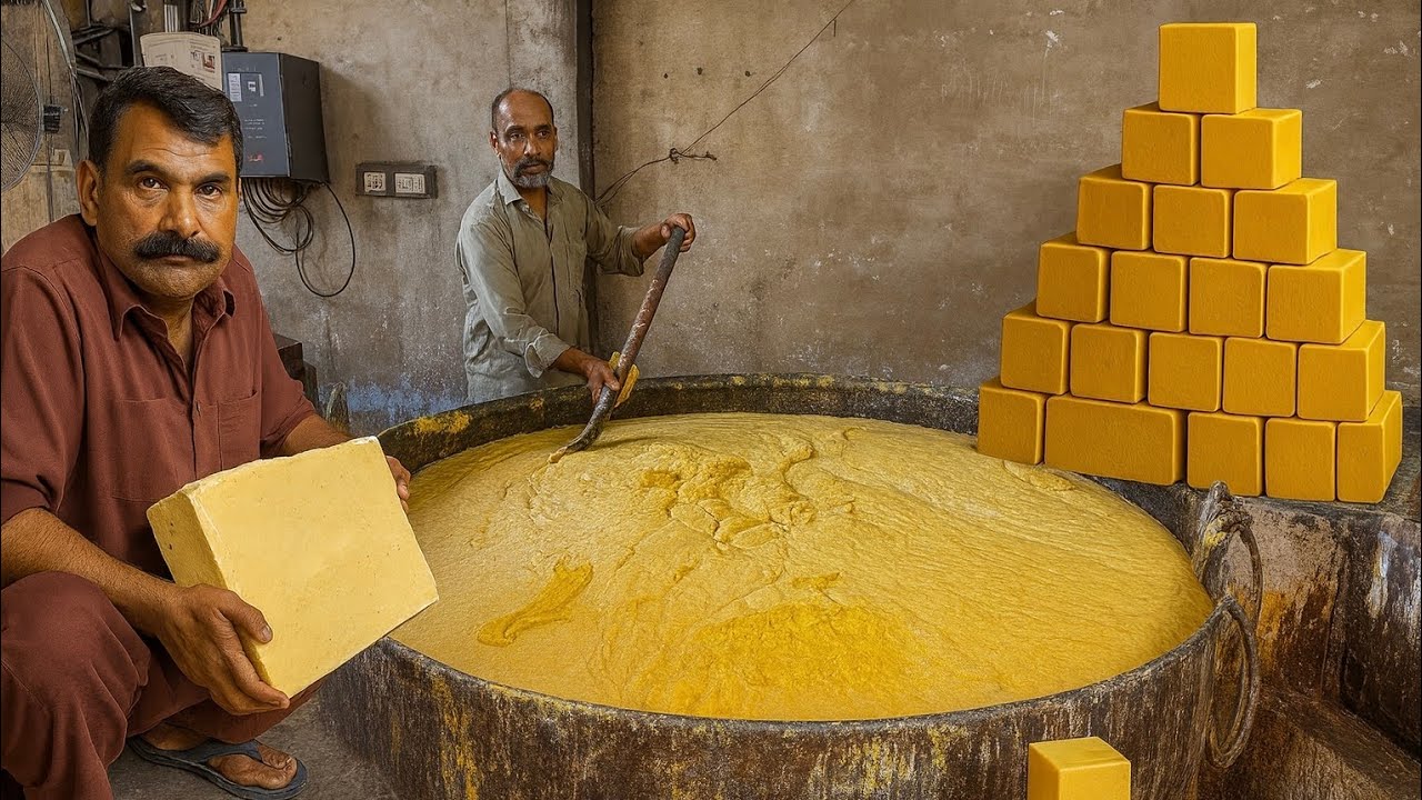 How Yellow Laundry Soap Is Made in a Pakistani Mega Factory | Full Process