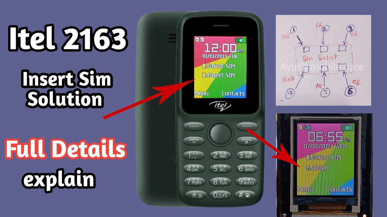 Itel 2163 insert Sim problem | itel keypad mobile Sim problem solution | Itel mobile Sim not working