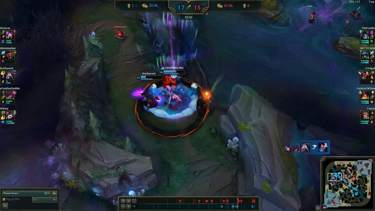 Swain Guide, Examples  Use W to stop backs, Q flash to kill