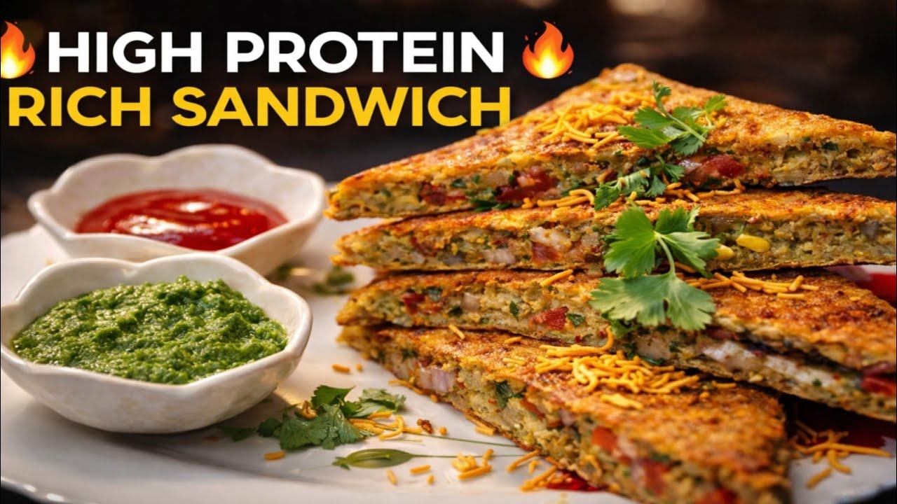 Moong Dal Double Layer Veg Grilled Sandwich | होटल जैसा डबल लेयर ग्रिल्ड सैंडविच | Veg Sandwich