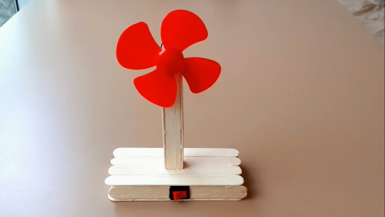 How to Make an Electric Table Fan using Popsicle Sticks, Science Projects | DIY At Home
