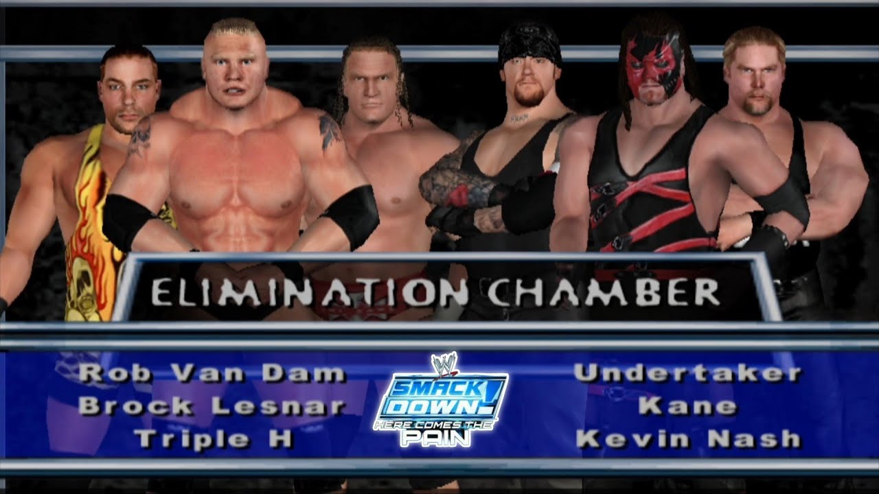 WWE HHH vs Undertaker vs Kane vs RVD vs Brock Lesnar vs Kevin Nash SmackDown Here Comes The Pain