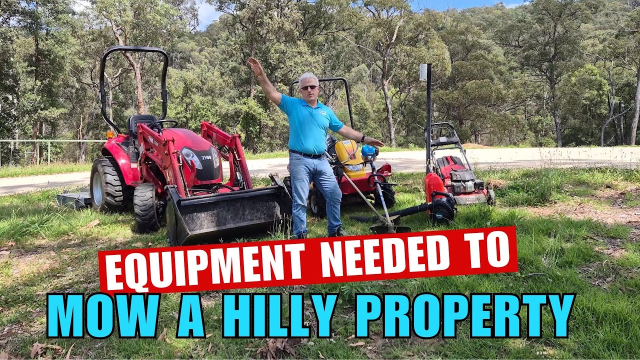The Best Equipment People use for Mowing a Large, Hilly Property!