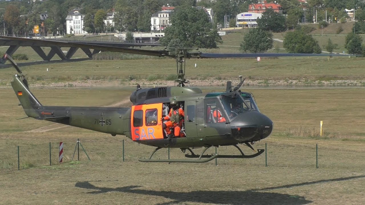 [Fliegende Legende] Start SAR 87  Bell UH-1D  Bundeswehr Standort Holzdorf