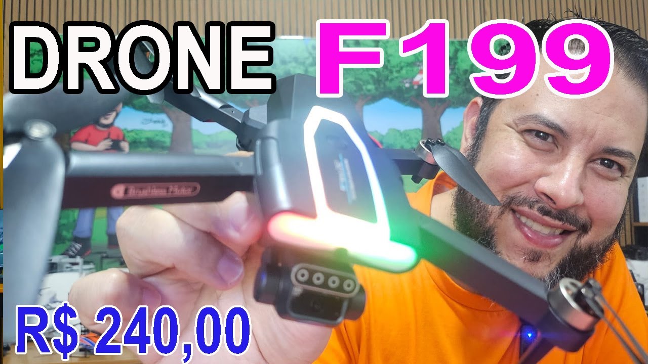 Drone baratinho F199 Testamos mais um drone Como ligar e configurar qualidade da imagem câmera
