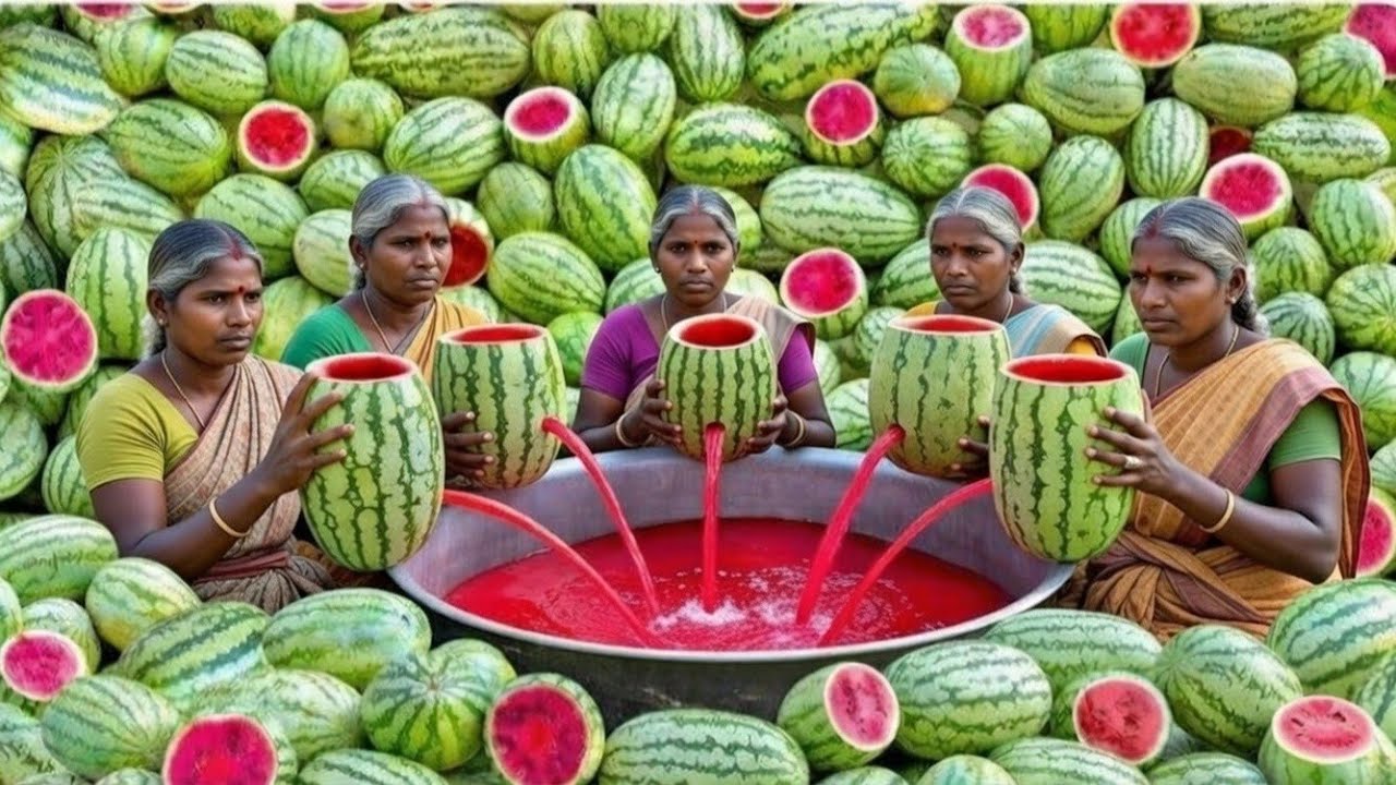 Fresh Watermelon Juice Making | Village Style Summer Drink | cook kooc kuk