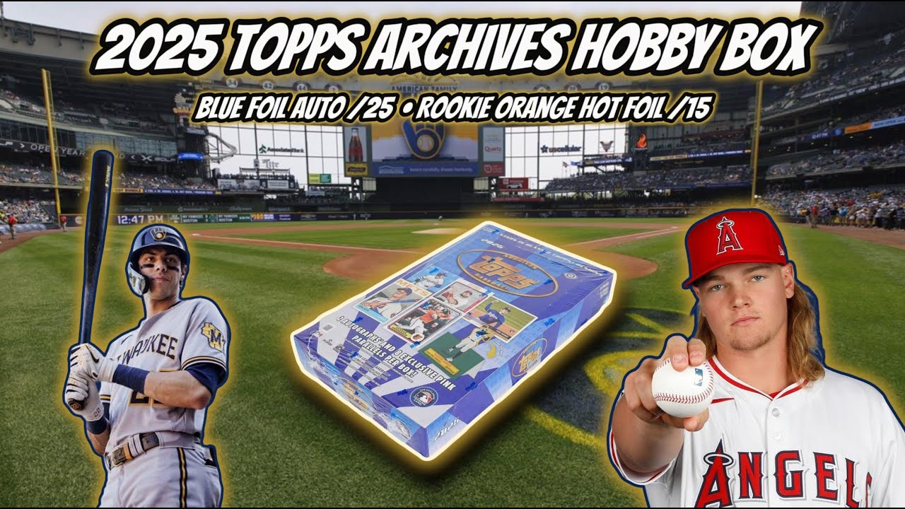 🔷Автограф с синей фольгой /25🔷2025 Topps Archives Hobby Box — Новичок с оранжевой фольгой /15 • А...