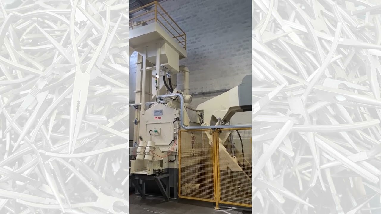 Rocker barrel shot blasting machine type NB 1200