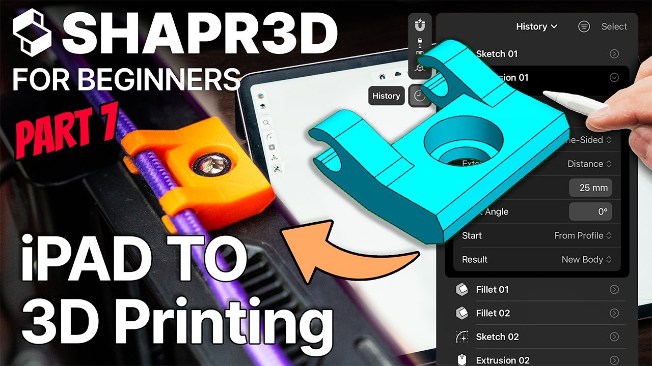 Shapr3D FOR BEGINNERS Part 7 - iPad to 3D Printing