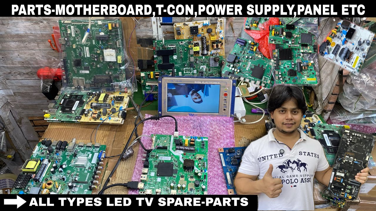 A To Z Led Tv Spare Parts Delhi Electronic Market | motherboard | tv spare parts | tcon board
