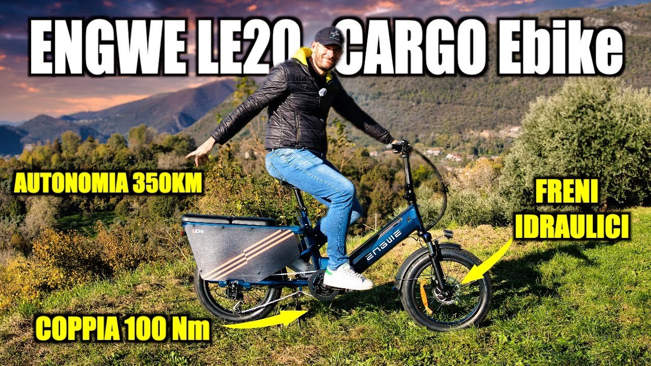 Bici Elettrica CARGO con 350Km di AUTONOMIA e motore CENTRALE 100Nm - ENGWE LE20 CARGo Ebike