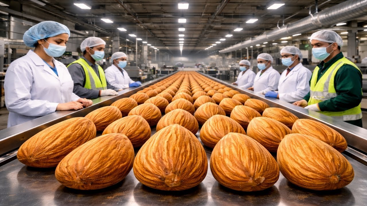 Almond Factory Documentary : From Orchard to Packaging (Full Process)
