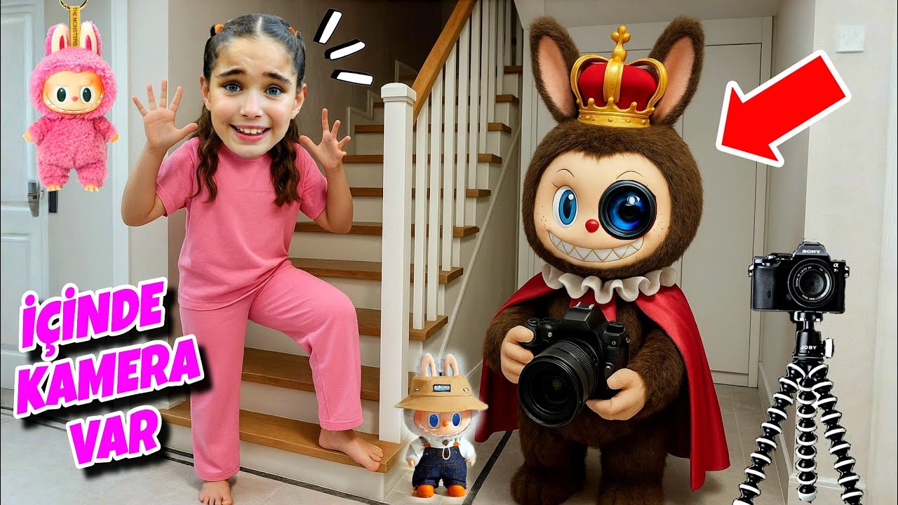 ELİF SİNEM DEV LABUBU GÖZÜNDE KAMERA VAR ‼️ HAVUZA ATTIK !! 