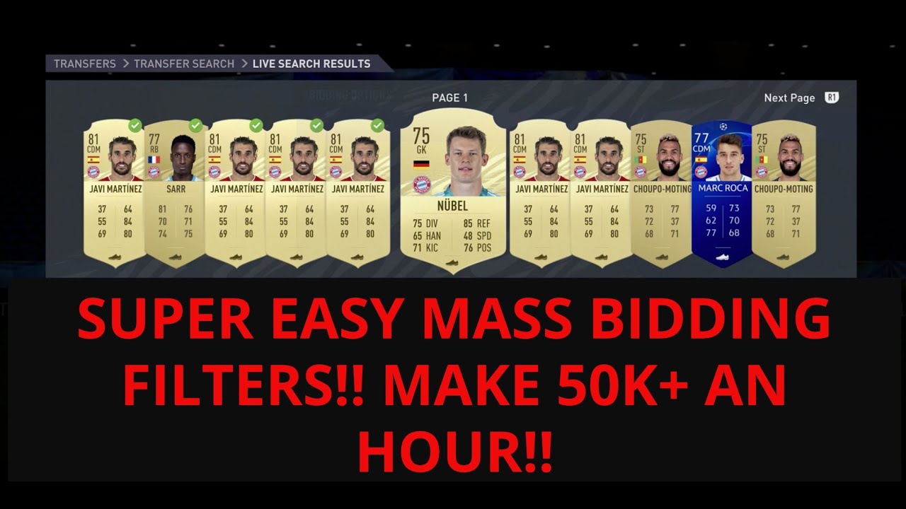 FIFA 21 TRADING TIPS - SUPER EASY LOW BUDGET MASS BIDDING FILTER - MAKE 50K+ AN HOUR - FIFA 21!