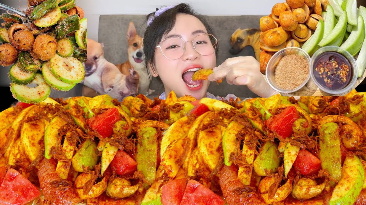 Mukbang Khay Trái Cây Chua Lắc Muối Ớt Siêu Cay | Sấu Chín,Xoài Bao Tử,Cóc Thái,Táo Chua…Lắc Muối Ớt