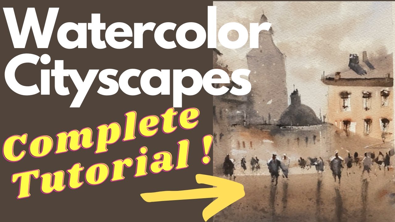 Watercolor Cityscape Tutorial EASY!!!!