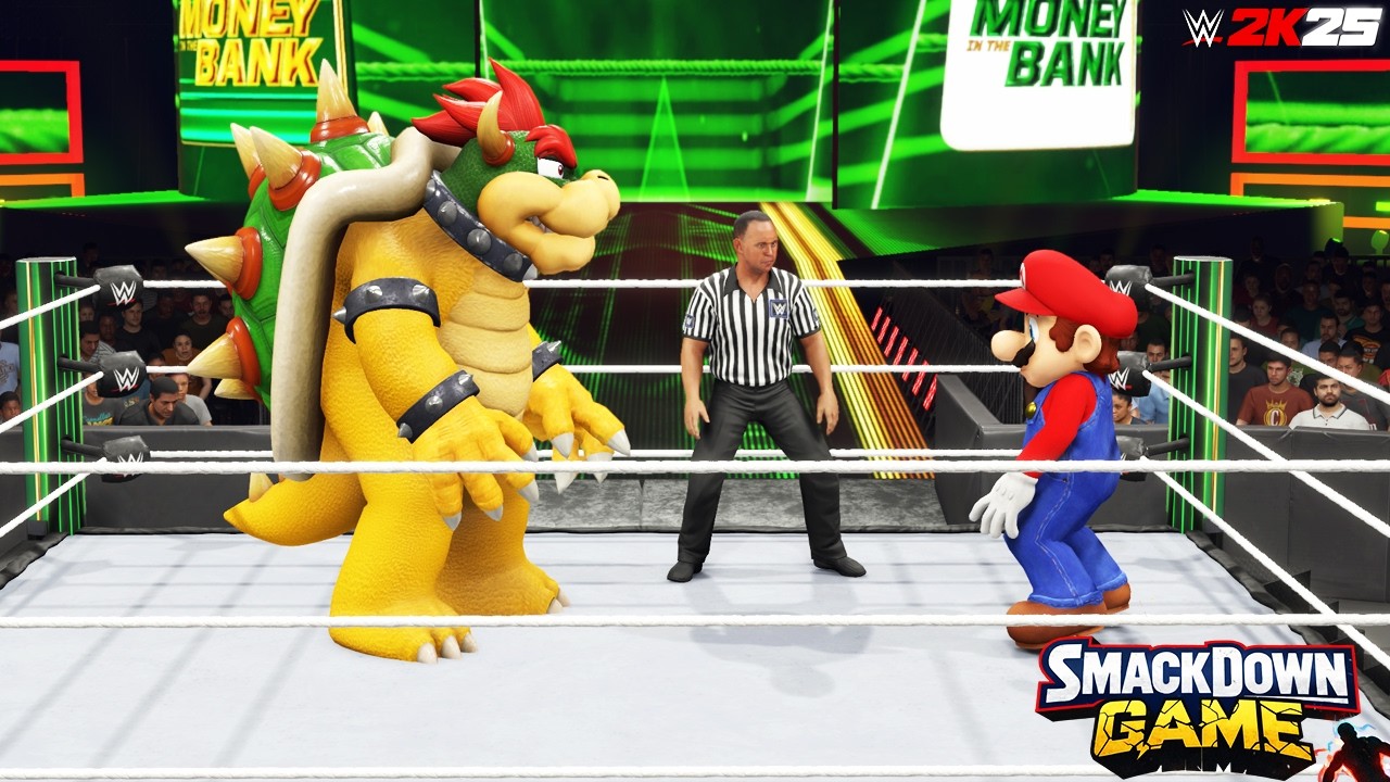 Марио против Боузера… но это война в WWE 2K26 🔥