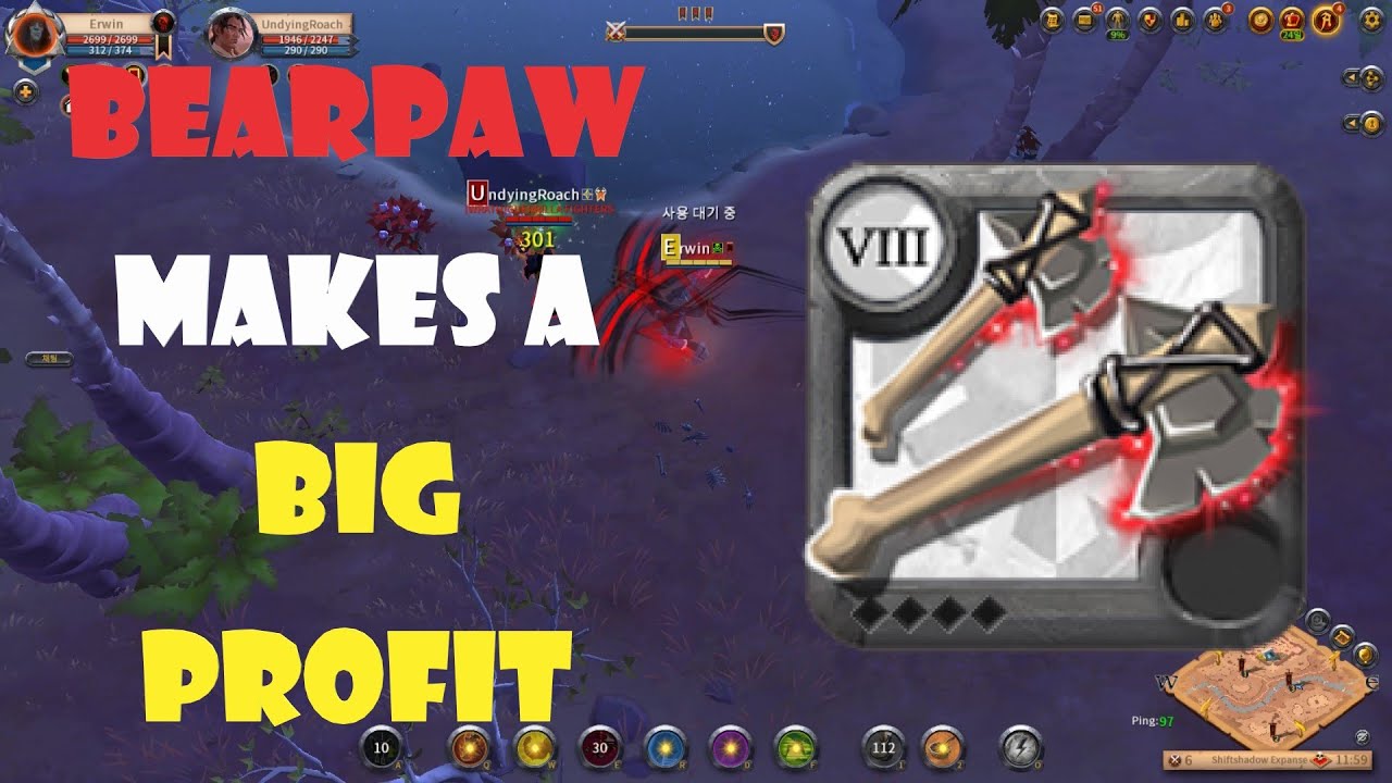 알비온 온라인 East Server : Bear Paw Makes a Big Profit (Red-Zone Solo Gank)