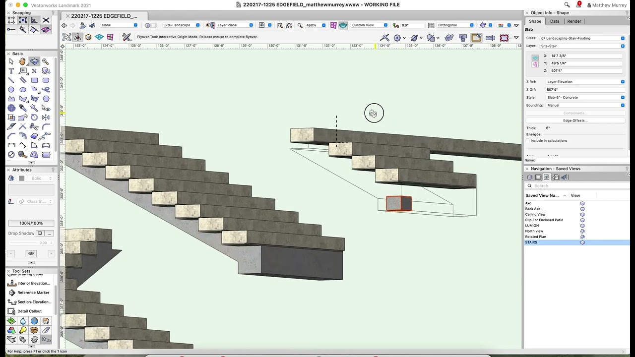 STAIR FOOTINGS IN VECTORWORKS