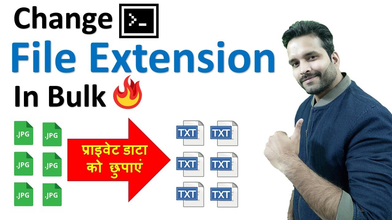 How to Rename file extensions in bulk from command line