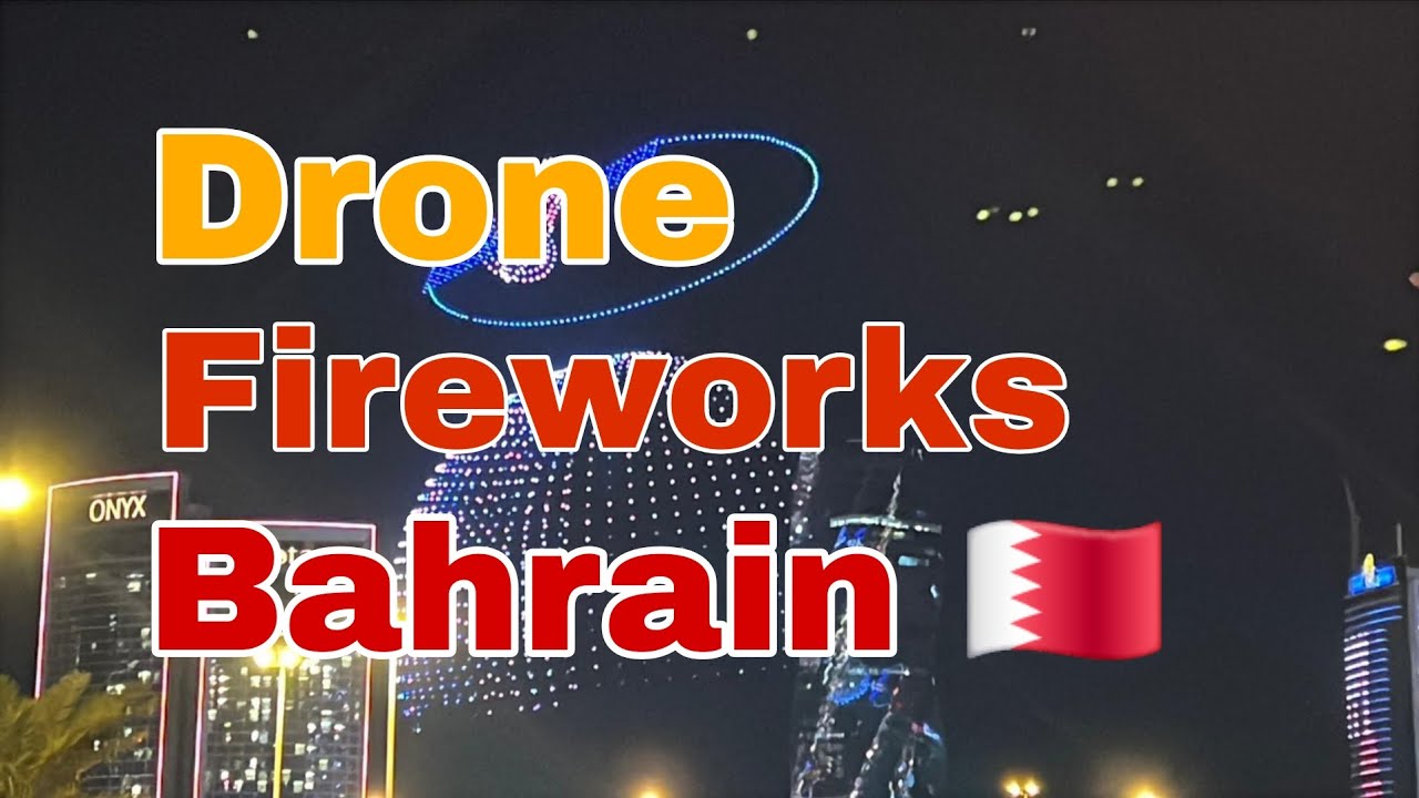 Beautiful Drone fireworks in Bahrain 2026 #drone #fireworks 