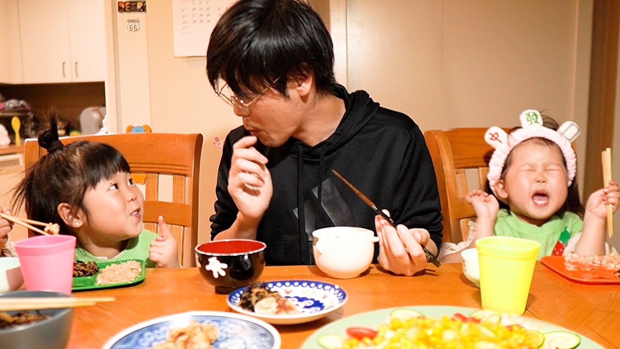 【ある日の食卓】パパが作った晩ご飯で幸せ時間だったけど最後にやらかしてしまった。。