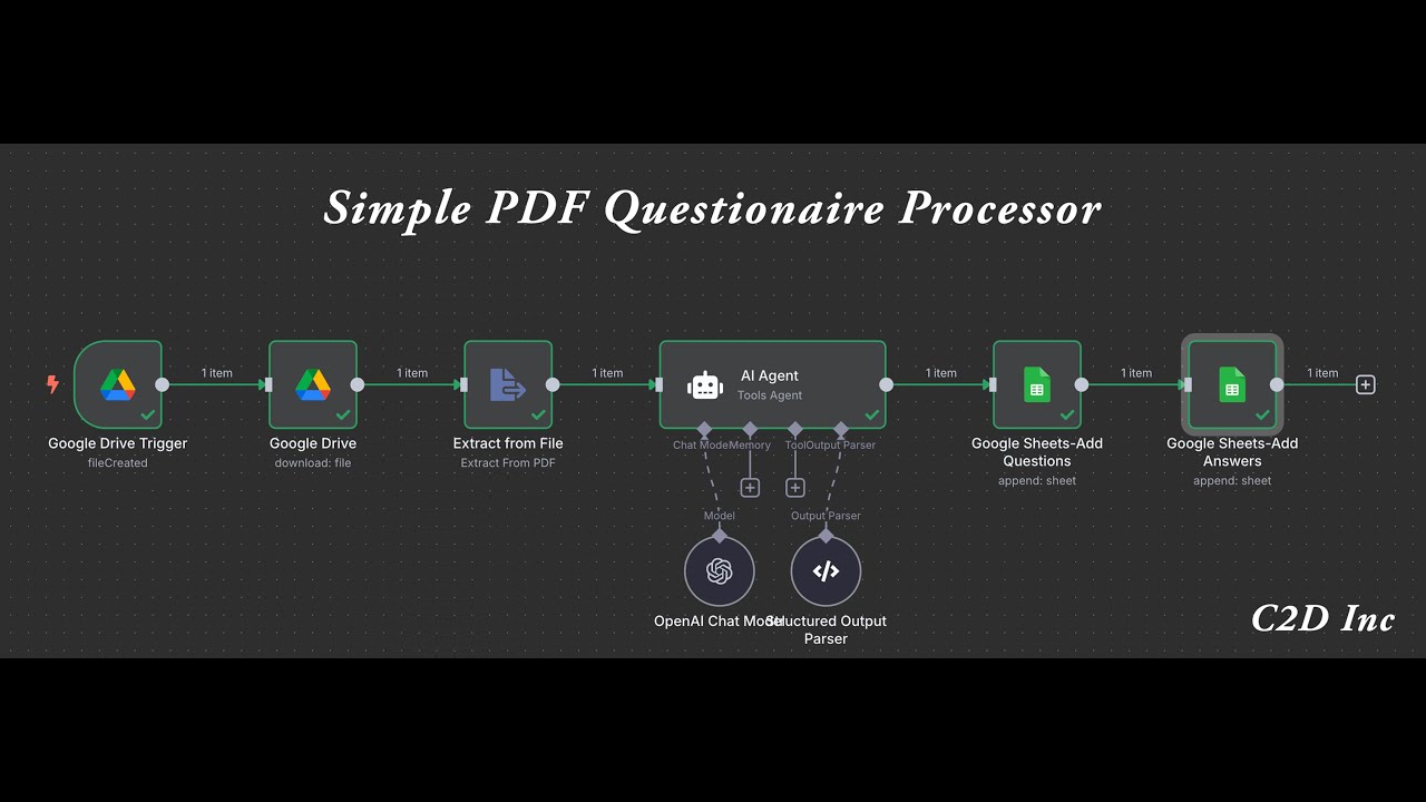 Automate PDF Questionnaire Extraction to Google Sheets Using AI & n8n | No-Code Tutorial