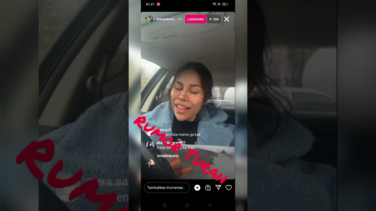 Stasya bwarlele live instagram bahas pekerjaannya di amrik dan onlyfanss..,,