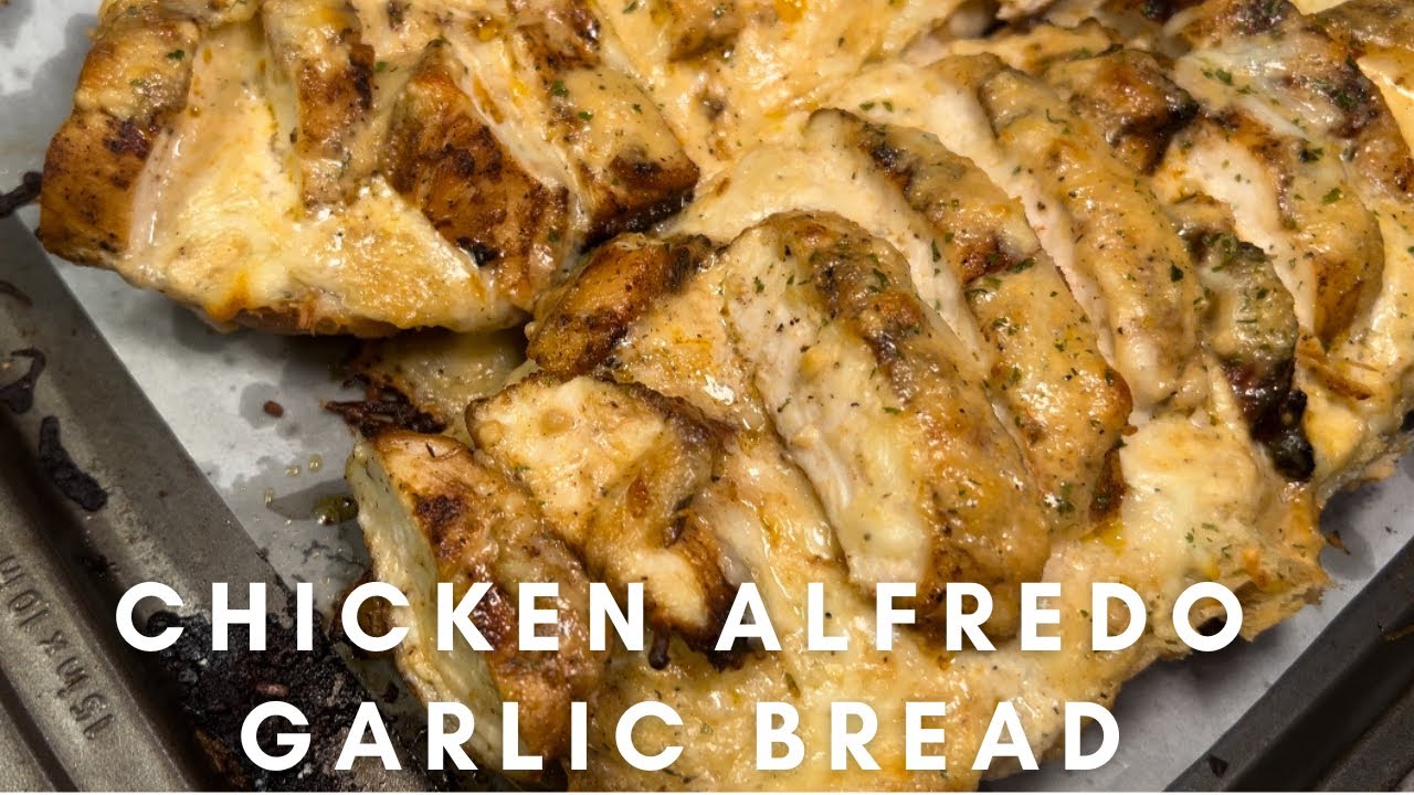 HOW TO MAKE CHICKEN ALFREDO GARLIC BREAD + RECIPE