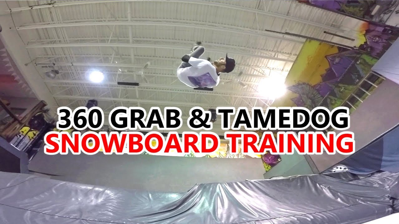 360 Grab & Tamedog Snowboard Training at Bounce Whistler