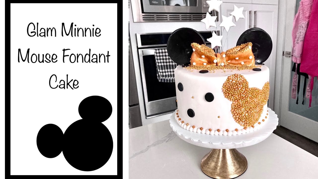 How to Make a Glam Minnie Mouse Cake | How to Make Pop Out Stars on a Cake | Fondant Birthday Cakes