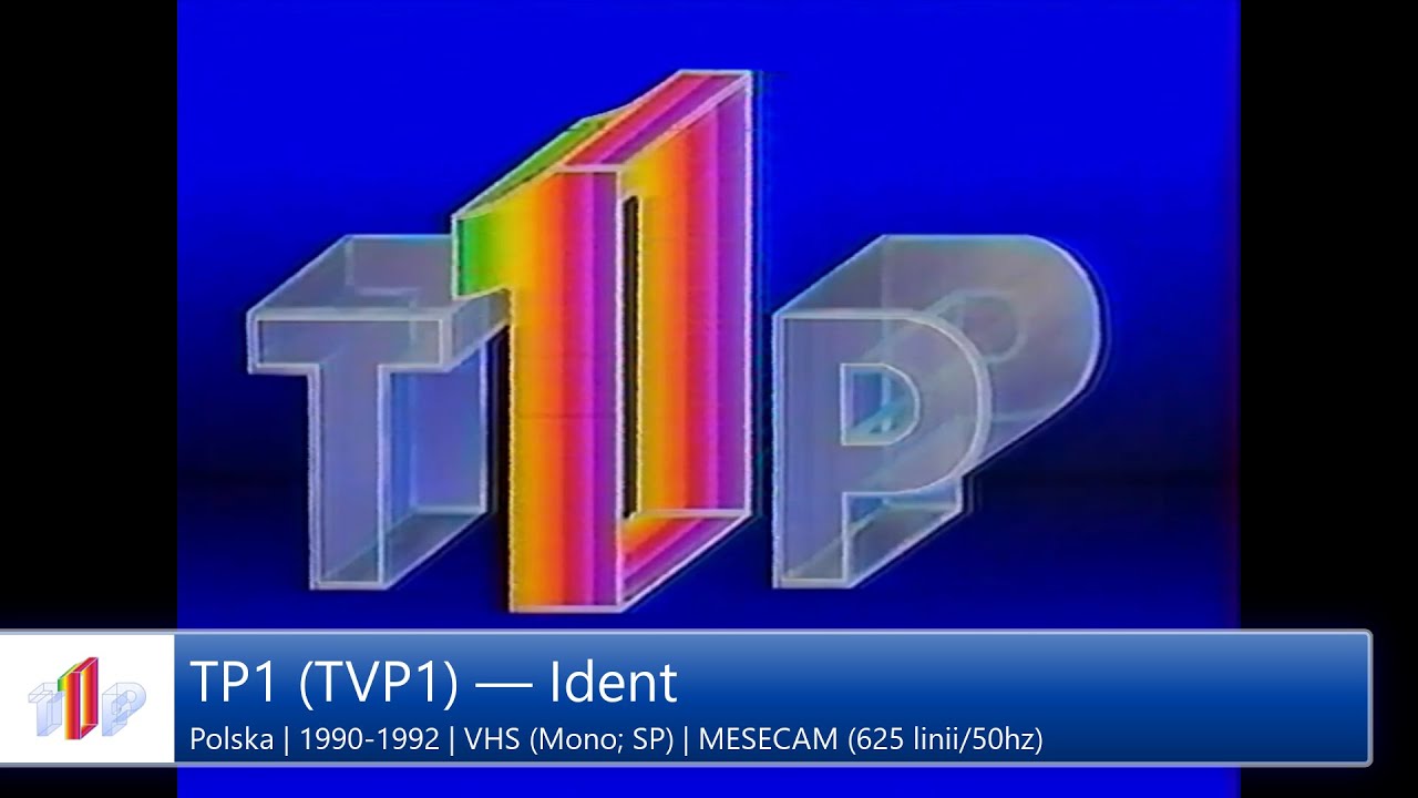 [50FPS | WYSOKA JAKOŚĆ] TP1 (TVP1; Polska) — Ident (1990-1992)
