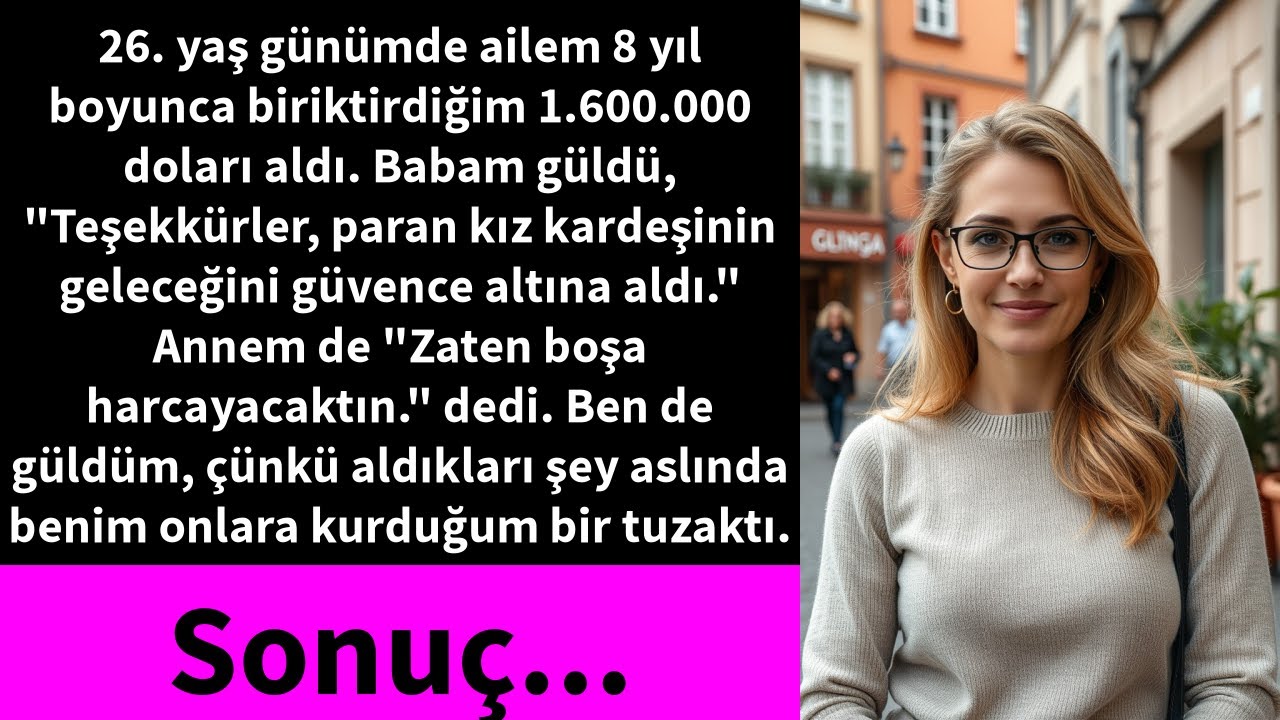 26. yaş günümde ailem 8 yıl boyunca biriktirdiğim 1.600.000 doları aldı. Babam güldü, 