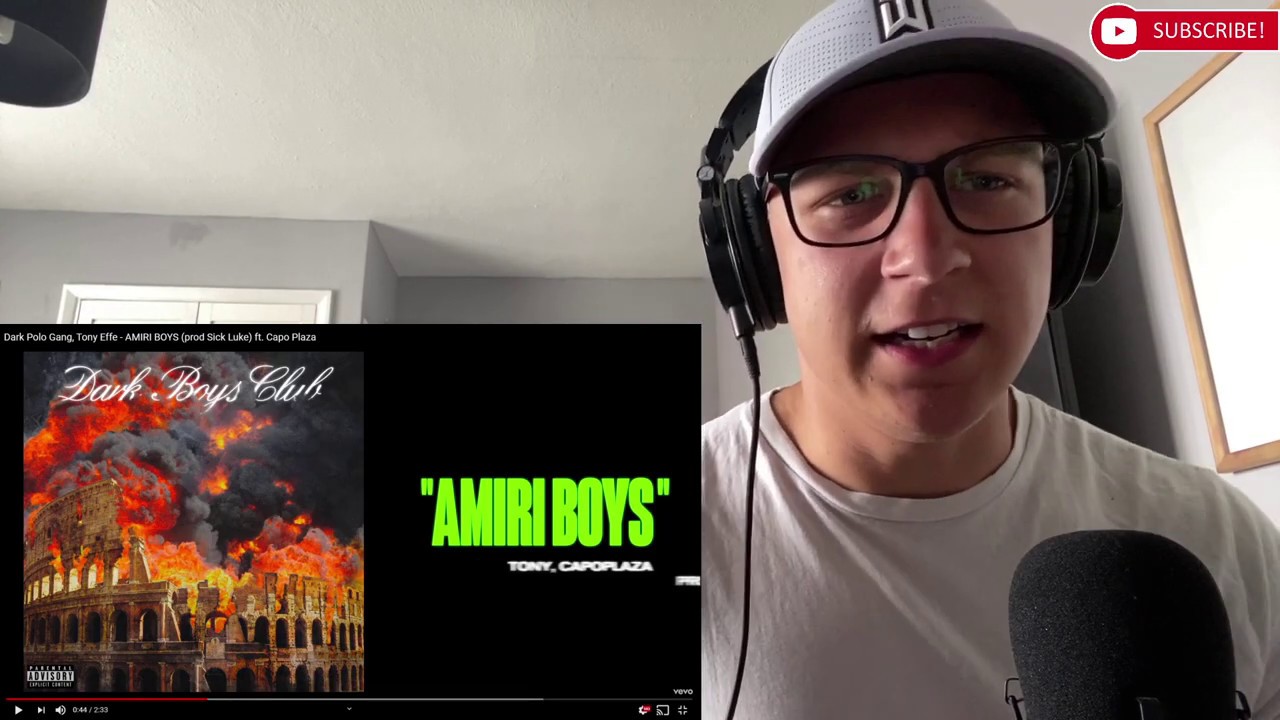 English reaction to Italian rap! Dark Polo Gang, Tony Effe - AMIRI BOYS ft. Capo Plaza