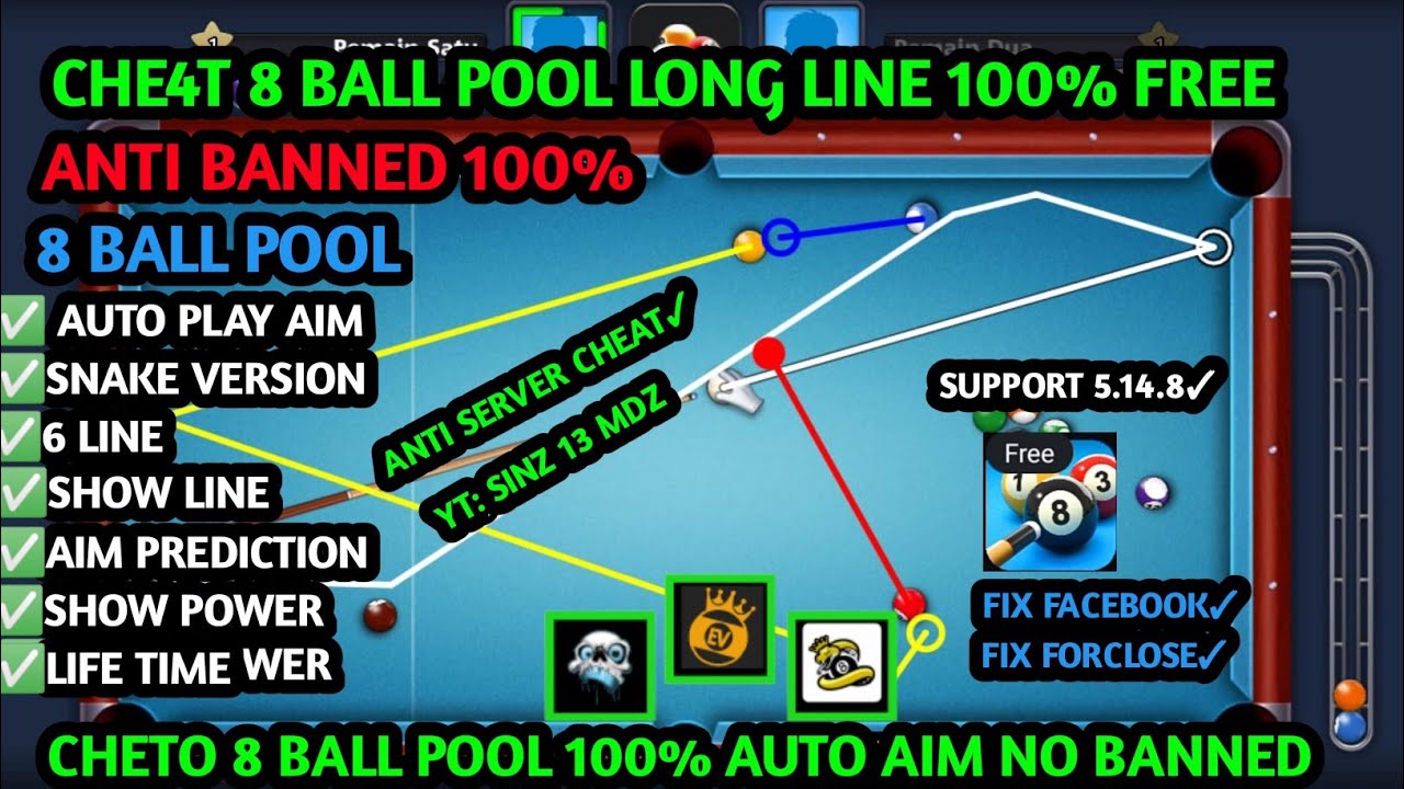 CHEAT MOD 8 BALL POOL SNAKE NO PASSWORD WORK ALL DEVICE TERBARU 2023