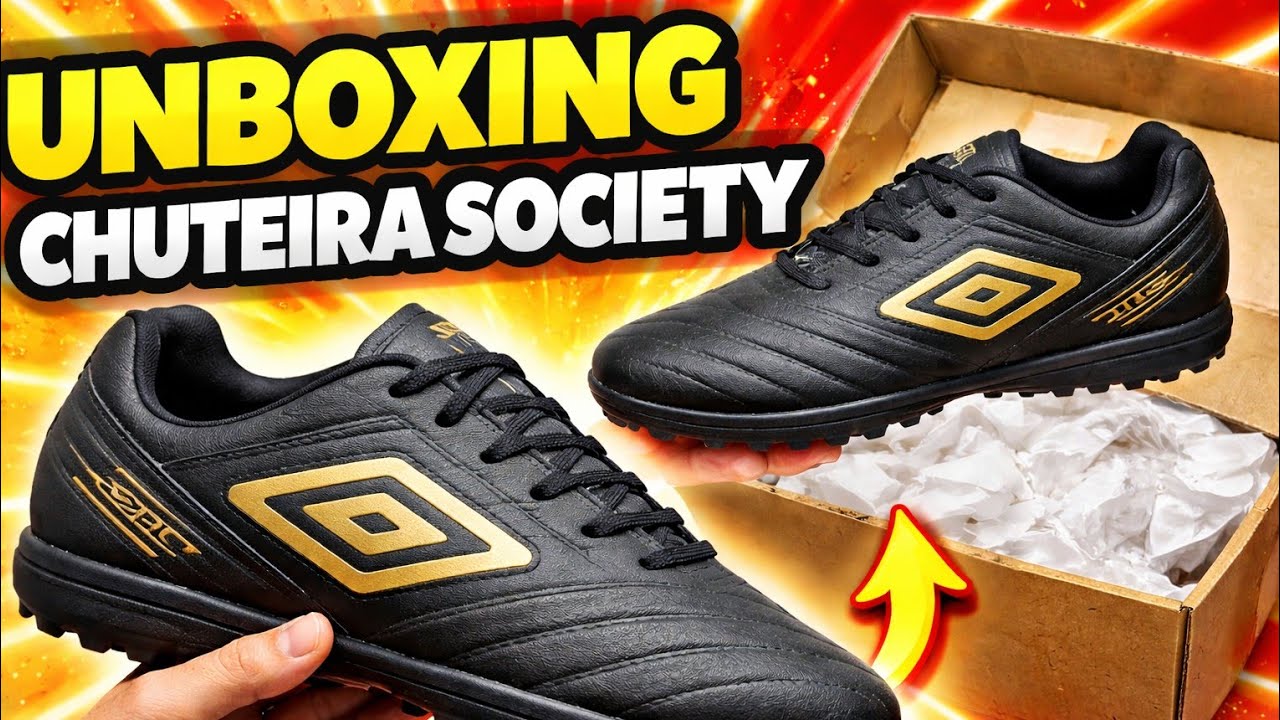 Unboxing chuteira society Umbro modelo: The Real Footballer 