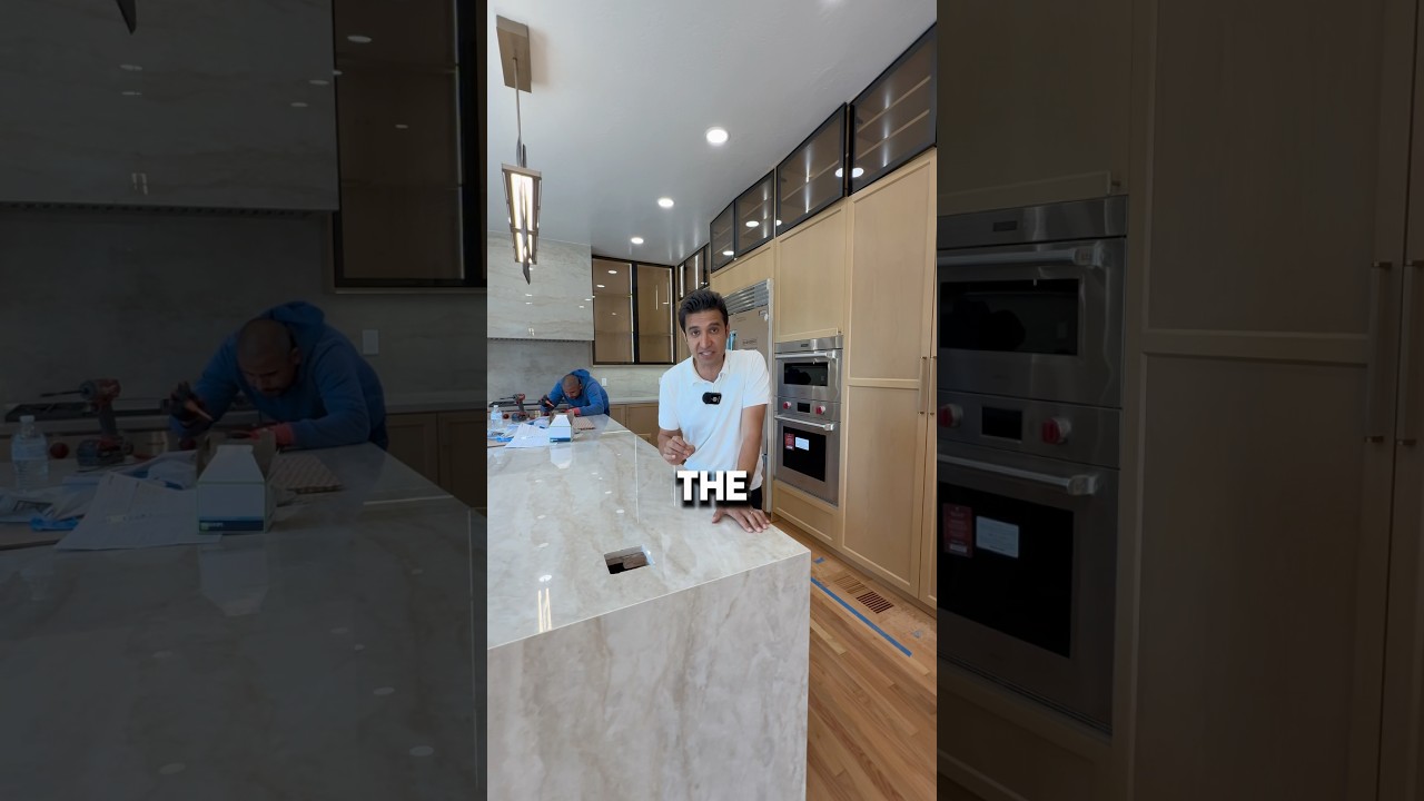 Outlets on a custom kitchen island are very convenient!🔥 #losgatoscustomkitchen #losgatos #fyp