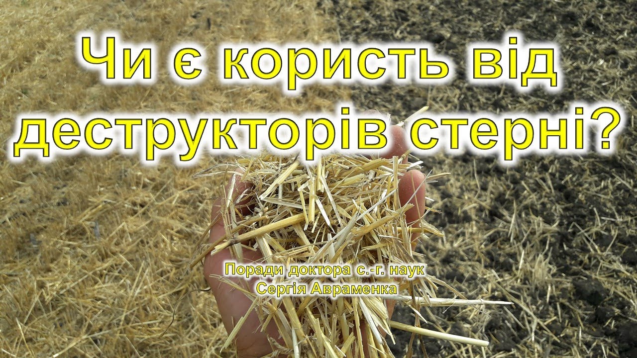 Чи є користь від деструкторів стерні?