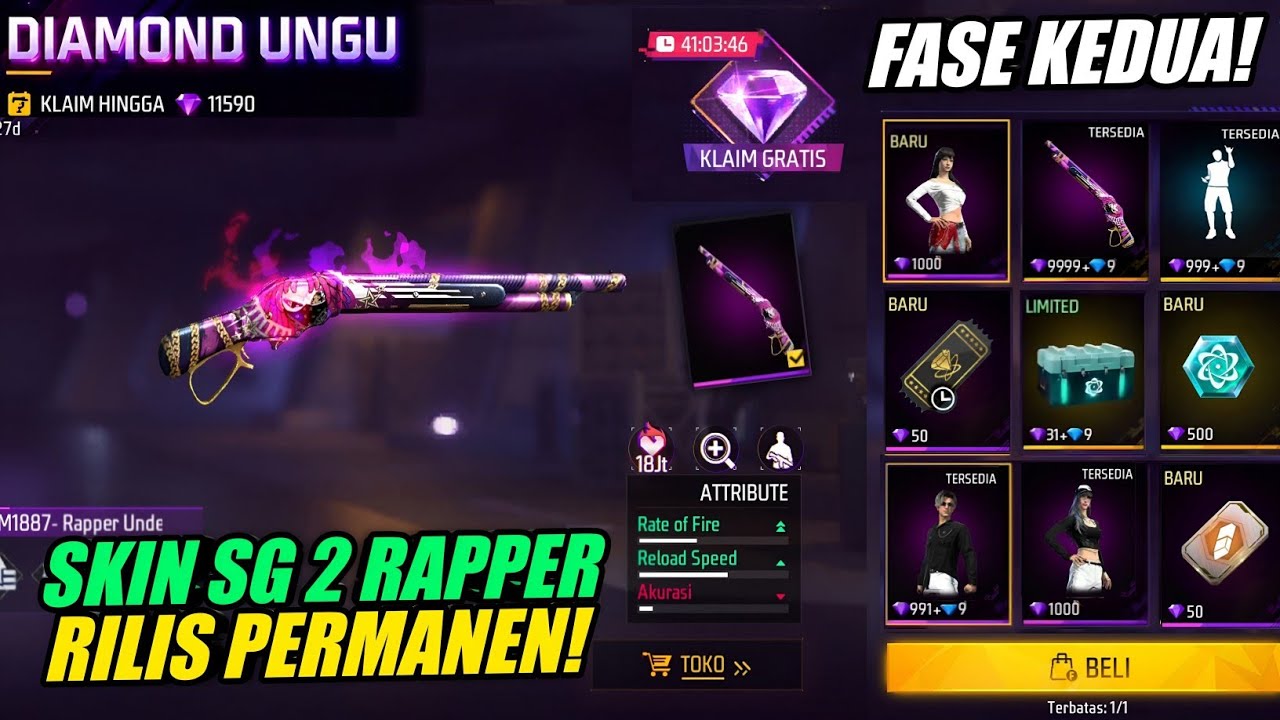 GILA!! 😱 ISI TOKO DIAMOND UNGU FF FASE 2 + SG 2 RAPPER RILIS PERMANEN!? | Free Fire