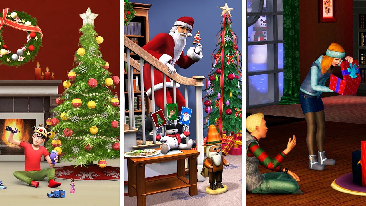Новый год в The Sims / Сравнение 3 частей