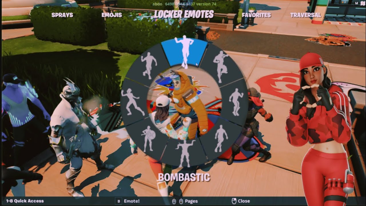 Ruby Skin Flexing Rare Emotes in Party Royale