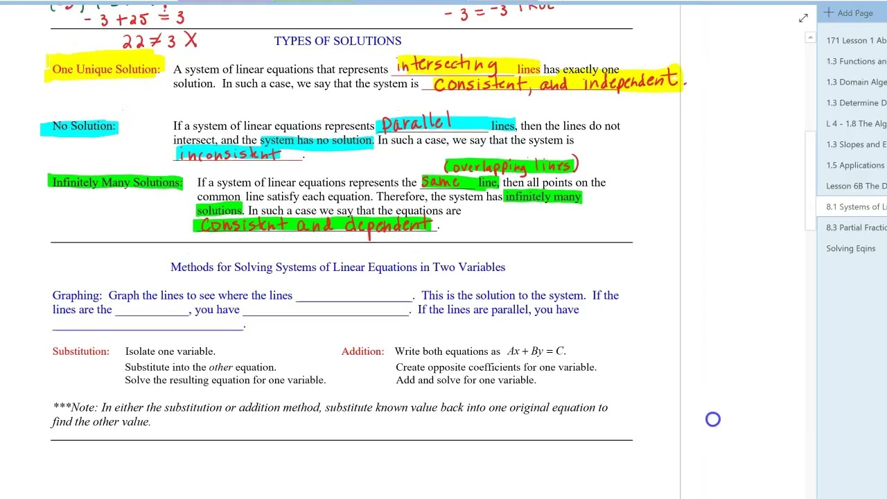 types of solns
