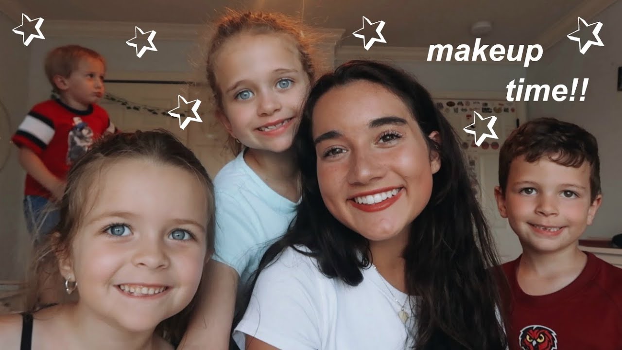 having my little cousins do my makeup