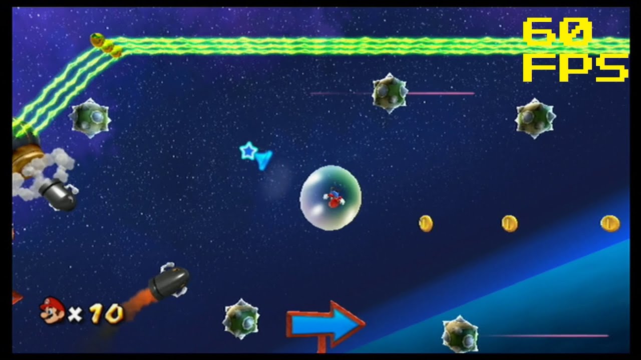 62. [60 FPS] The Electric Labyrinth - Bubble Blast Galaxy - Super Mario Galaxy