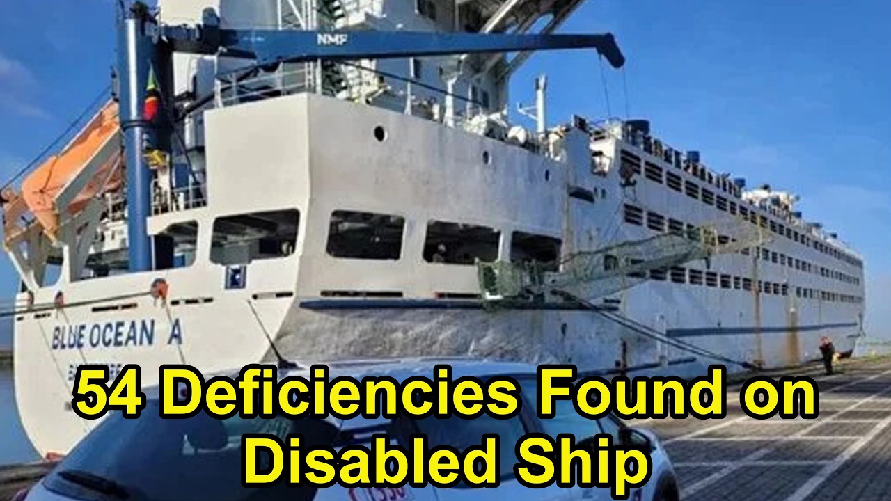 Italian Coast Guard Finds 54 Deficiencies After Saving Livestock Carrier.