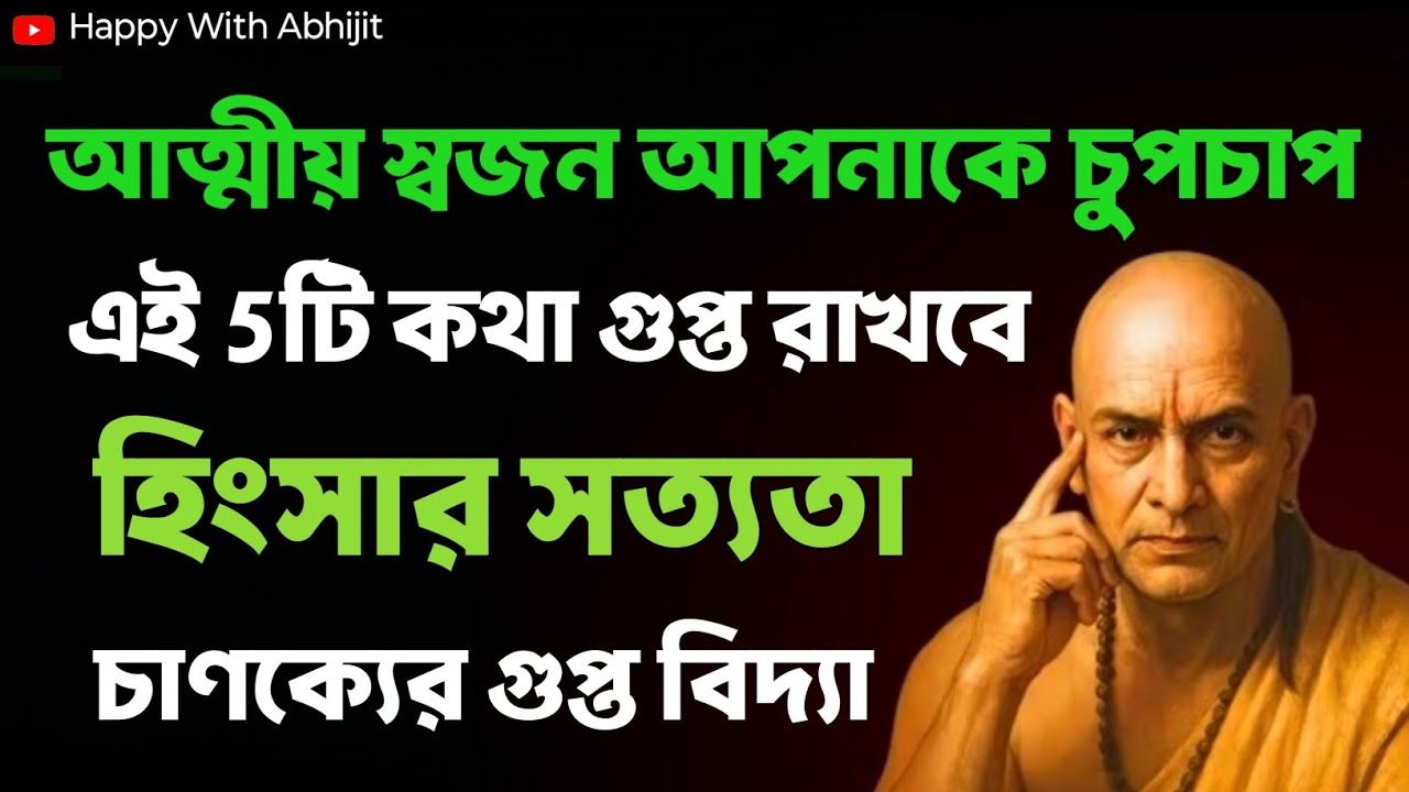 আত্মীয় স্বজন আপনাকে চুপচাপ এই 5টি কথা গুপ্ত রাখবে | Bengali Motivational Video By Acharya Chanakya