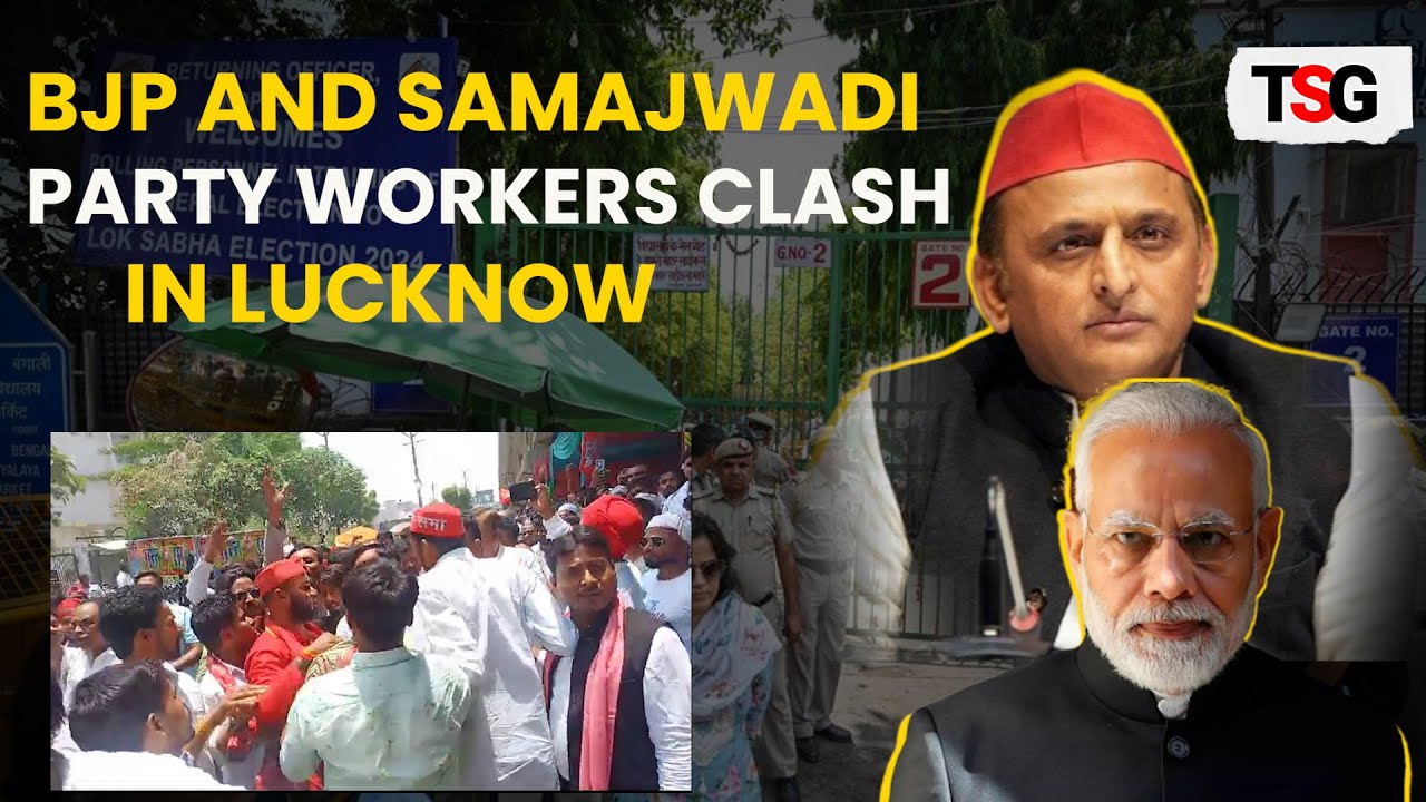 BJP and Samajwadi Party workers clash in Lucknow | Lok Sabha Elections 2024