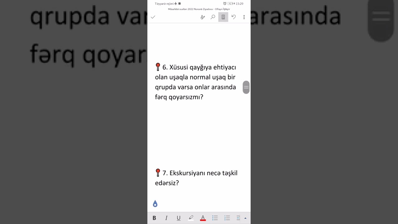 #Məktəbəqədər müsahibə sualları I hissə. #Məktəbəqədər MİQ Sertifikasiya hazırlığı Nuranə Ziyadova