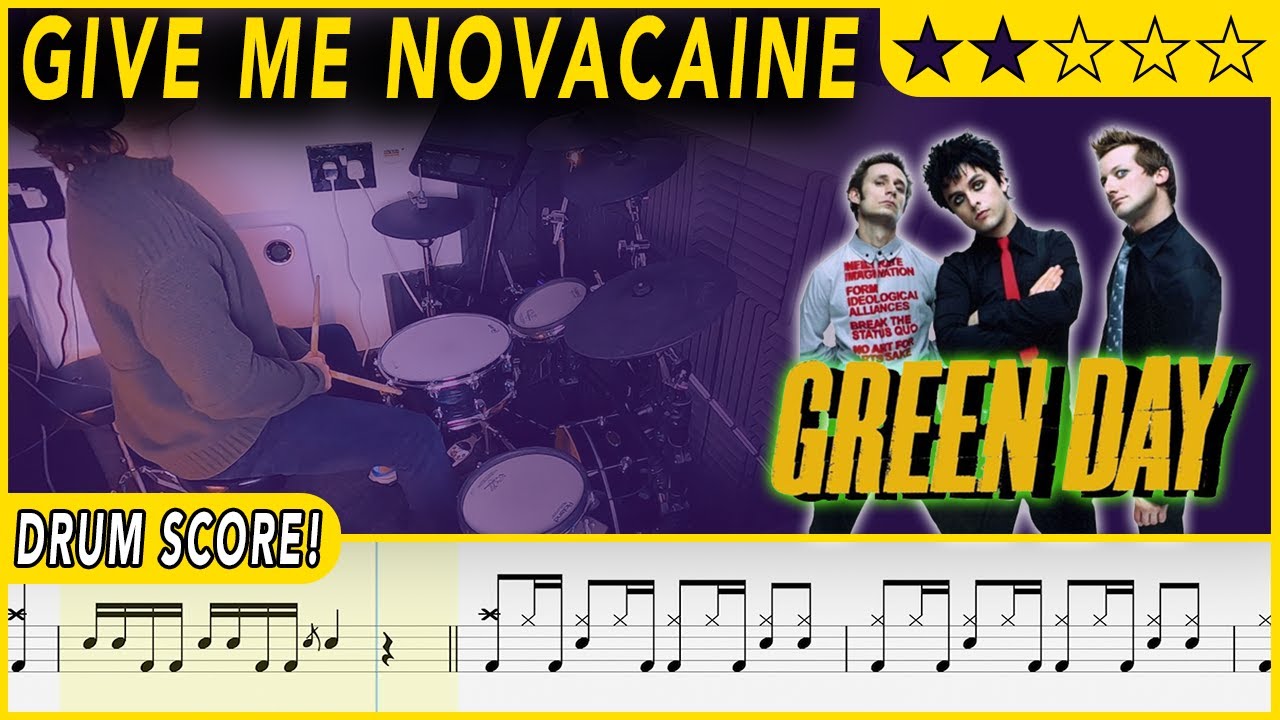 Give Me Novacaine - Green Day | DRUM SCORE Sheet Music | #416 DRUMSCRIBE